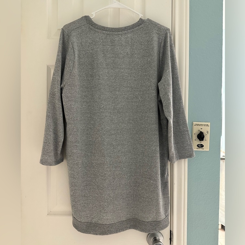Love + Lace Women’s XL Sweater Gray London Shopping Embellished Y2k Art To Wear - Picture 3 of 5